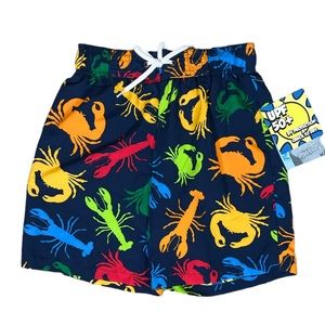 Flapdoodles Boys Crabs and Lobsters Print Swim Trunks NWT (O)